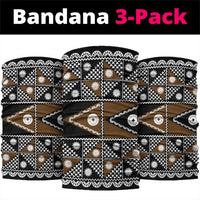 Fiji Brown Masi Pattern Neck Gaiter Fijian Tapa LT01 package One Size: 25*50cm Brown - Polynesian Pride