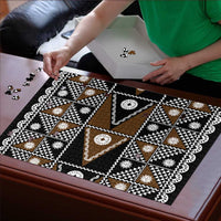 Fiji Brown Masi Pattern Puzzle Fijian Tapa LT01 - Polynesian Pride