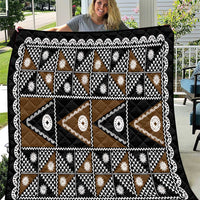Fiji Brown Masi Pattern Quilt Fijian Tapa LT01 Brown - Polynesian Pride