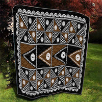 Fiji Brown Masi Pattern Quilt Fijian Tapa LT01 - Polynesian Pride