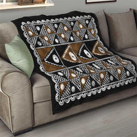 Fiji Brown Masi Pattern Quilt Fijian Tapa LT01 - Polynesian Pride