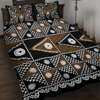Fiji Brown Masi Pattern Quilt Bed Set Fijian Tapa LT01 Brown - Polynesian Pride