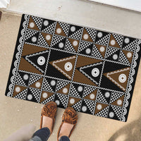 Fiji Brown Masi Pattern Rubber Doormat Fijian Tapa LT01 - Polynesian Pride