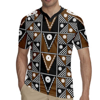 Fiji Brown Masi Pattern Rugby Jersey Fijian Tapa LT01 - Polynesian Pride