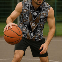 Fiji Brown Masi Pattern Sleeveless Hoodie Fijian Tapa LT01 - Polynesian Pride