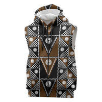 Fiji Brown Masi Pattern Sleeveless Zip Hoodie Fijian Tapa LT01 Brown - Polynesian Pride