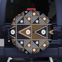 Fiji Brown Masi Pattern Spare Tire Cover Fijian Tapa LT01 No hole Brown - Polynesian Pride