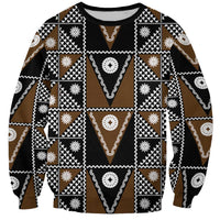 Fiji Brown Masi Pattern Sweatshirt Fijian Tapa LT01 Unisex Brown - Polynesian Pride