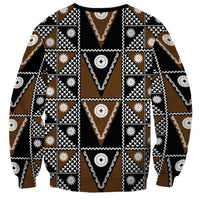 Fiji Brown Masi Pattern Sweatshirt Fijian Tapa LT01 - Polynesian Pride