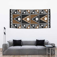 Fiji Brown Masi Pattern Tapestry Fijian Tapa LT01 - Polynesian Pride