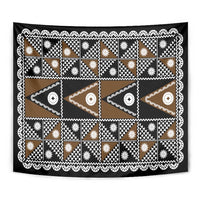Fiji Brown Masi Pattern Tapestry Fijian Tapa LT01 - Polynesian Pride