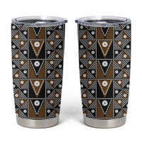 Fiji Brown Masi Pattern Tumbler Cup Fijian Tapa LT01 Brown - Polynesian Pride