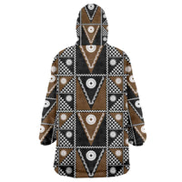 Fiji Brown Masi Pattern Wearable Blanket Hoodie Fijian Tapa LT01 - Polynesian Pride