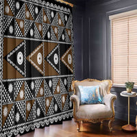 Fiji Brown Masi Pattern Window Curtain Fijian Tapa LT01 - Polynesian Pride