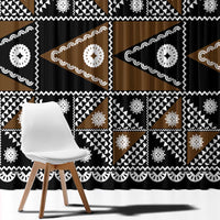 Fiji Brown Masi Pattern Window Curtain Fijian Tapa LT01 - Polynesian Pride