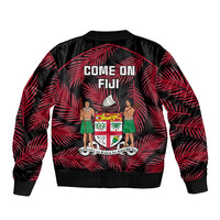 Fiji Rugby Bomber Jacket Flying Fijians Red Palm Tree Version LT01 - Polynesian Pride