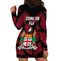 Fiji Rugby Hoodie Dress Flying Fijians Red Palm Tree Version LT01 - Polynesian Pride