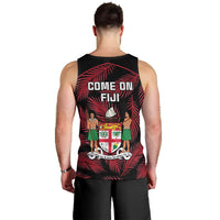 Fiji Rugby Men Tank Top Flying Fijians Red Palm Tree Version LT01 - Polynesian Pride
