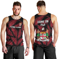 Fiji Rugby Men Tank Top Flying Fijians Red Palm Tree Version LT01 - Polynesian Pride