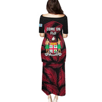 Fiji Rugby Puletasi Flying Fijians Red Palm Tree Version LT01 - Polynesian Pride