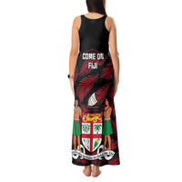 Fiji Rugby Tank Maxi Dress Flying Fijians Red Palm Tree Version LT01 - Polynesian Pride