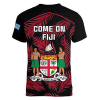 fiji-rugby-women-v-neck-t-shirt-flying-fijians-red-palm-tree-version