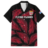 Custom Fiji Rugby Hawaiian Shirt Flying Fijians Red Palm Tree Version LT01 Black - Polynesian Pride