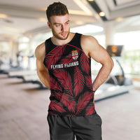 Custom Fiji Rugby Men Tank Top Flying Fijians Red Palm Tree Version LT01 - Polynesian Pride