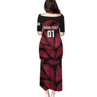 Custom Fiji Rugby Puletasi Flying Fijians Red Palm Tree Version LT01 - Polynesian Pride