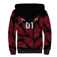 Custom Fiji Rugby Sherpa Hoodie Flying Fijians Red Palm Tree Version LT01 - Polynesian Pride