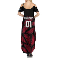 Custom Fiji Rugby Summer Maxi Dress Flying Fijians Red Palm Tree Version LT01 - Polynesian Pride