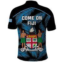 Fiji Rugby Polo Shirt Flying Fijians Blue Palm Tree Version LT01 - Polynesian Pride