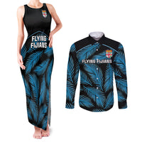 custom-fiji-rugby-couples-matching-tank-maxi-dress-and-long-sleeve-button-shirts-flying-fijians-blue-palm-tree-version