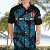 Custom Fiji Rugby Hawaiian Shirt Flying Fijians Blue Palm Tree Version LT01 - Polynesian Pride