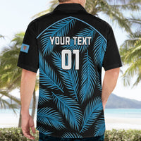 Custom Fiji Rugby Hawaiian Shirt Flying Fijians Blue Palm Tree Version LT01 - Polynesian Pride