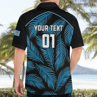 Custom Fiji Rugby Hawaiian Shirt Flying Fijians Blue Palm Tree Version LT01 - Polynesian Pride