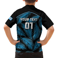 Custom Fiji Rugby Kid Hawaiian Shirt Flying Fijians Blue Palm Tree Version LT01 - Polynesian Pride