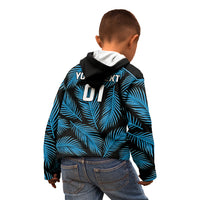 Custom Fiji Rugby Kid Hoodie Flying Fijians Blue Palm Tree Version LT01 - Polynesian Pride