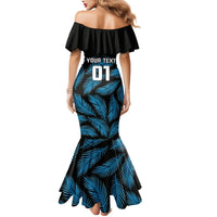 Custom Fiji Rugby Mermaid Dress Flying Fijians Blue Palm Tree Version LT01 - Polynesian Pride
