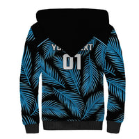 Custom Fiji Rugby Sherpa Hoodie Flying Fijians Blue Palm Tree Version LT01 - Polynesian Pride