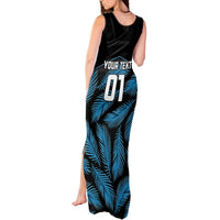 Custom Fiji Rugby Tank Maxi Dress Flying Fijians Blue Palm Tree Version LT01 - Polynesian Pride