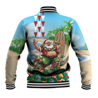 Hawaii Christmas Santa Claus Baseball Jacket Mele Kalikimaka Tropical Beach LT01 - Polynesian Pride