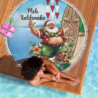 Hawaii Christmas Santa Claus Beach Blanket Mele Kalikimaka Tropical Beach LT01 - Polynesian Pride