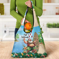 Hawaii Christmas Santa Claus Grocery Bag Mele Kalikimaka Tropical Beach LT01 - Polynesian Pride