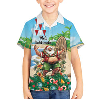 Hawaii Christmas Santa Claus Kid Hawaiian Shirt Mele Kalikimaka Tropical Beach LT01 Kid Art - Polynesian Pride