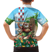 Hawaii Christmas Santa Claus Kid Hawaiian Shirt Mele Kalikimaka Tropical Beach LT01 - Polynesian Pride