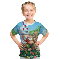 Hawaii Christmas Santa Claus Kid T Shirt Mele Kalikimaka Tropical Beach LT01 Art - Polynesian Pride