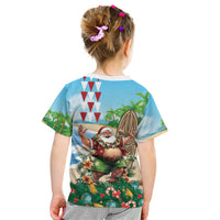 Hawaii Christmas Santa Claus Kid T Shirt Mele Kalikimaka Tropical Beach LT01 - Polynesian Pride