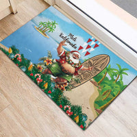 Hawaii Christmas Santa Claus Rubber Doormat Mele Kalikimaka Tropical Beach LT01 - Polynesian Pride