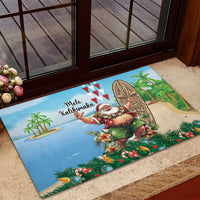 Hawaii Christmas Santa Claus Rubber Doormat Mele Kalikimaka Tropical Beach LT01 - Polynesian Pride